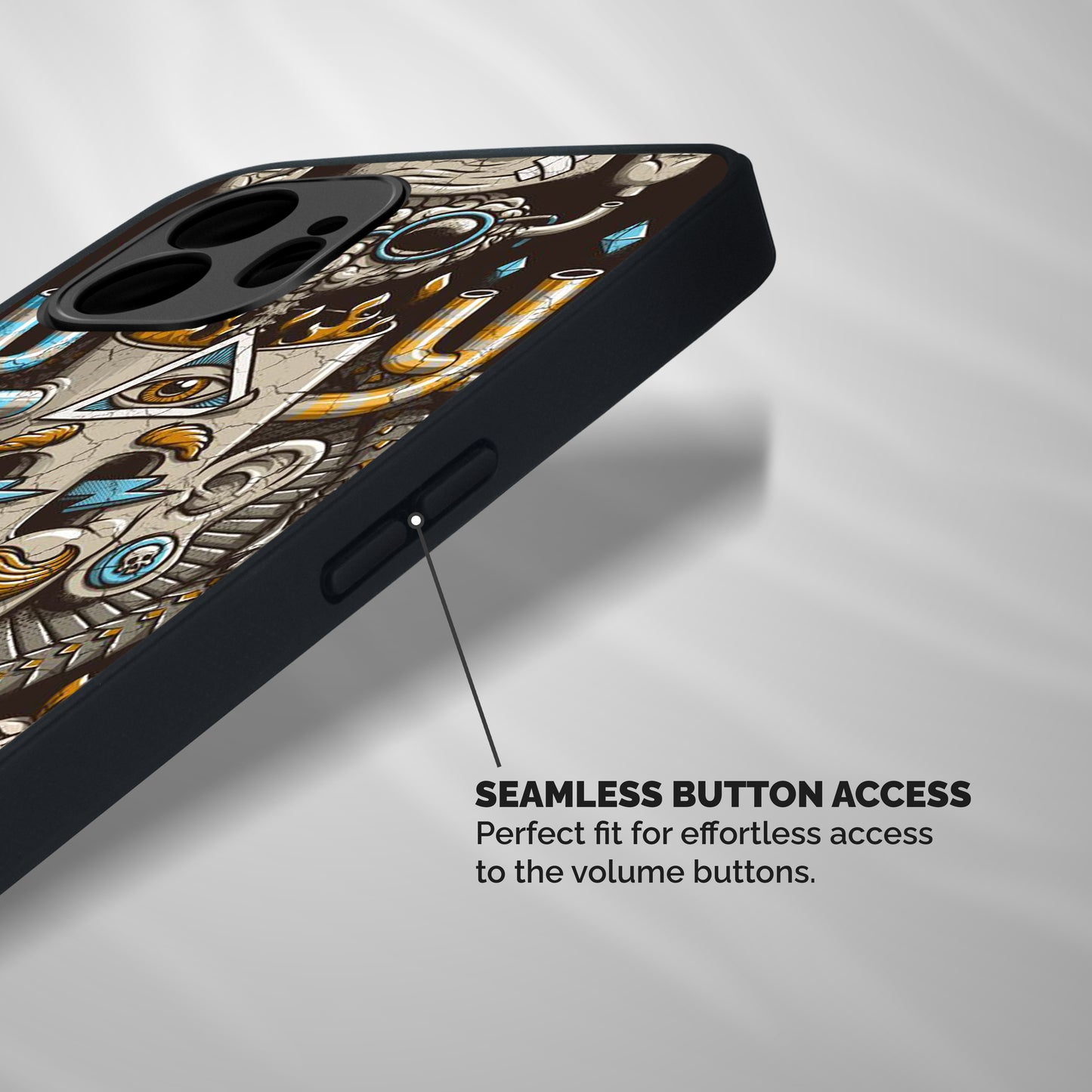 Sculpture Design Shockproof Hybrid Protection (Metal + TPU) Back Case Cover