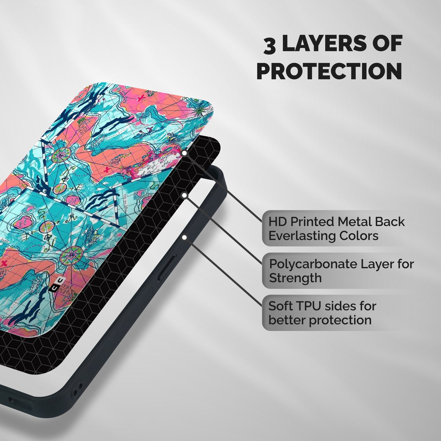 Sea Adventure Shockproof Hybrid Protection (Metal + TPU) Back Case Cover