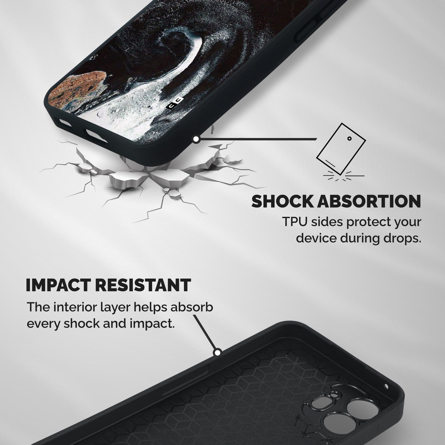 Sea Ice Space Art Shockproof Hybrid Protection (Metal + TPU) Back Case Cover