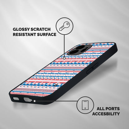 Seamless Ethnic Pattern Shockproof Hybrid Protection (Metal + TPU) Back Case Cover