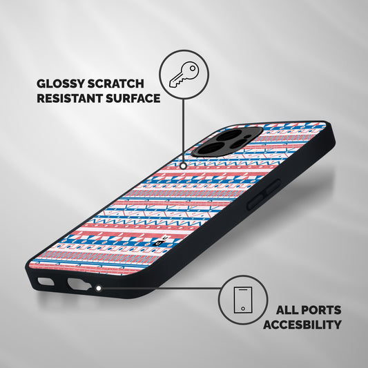 Seamless Ethnic Pattern Shockproof Hybrid Protection (Metal + TPU) Back Case Cover
