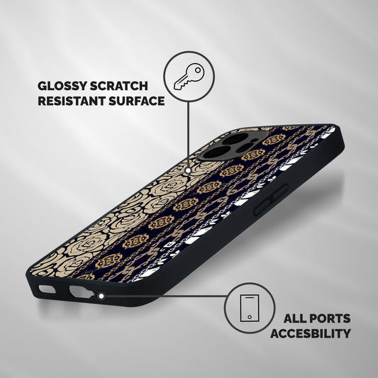 Seamless Pattern Shockproof Hybrid Protection (Metal + TPU) Back Case Cover