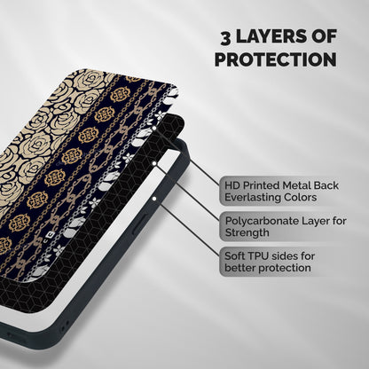 Seamless Pattern Shockproof Hybrid Protection (Metal + TPU) Back Case Cover