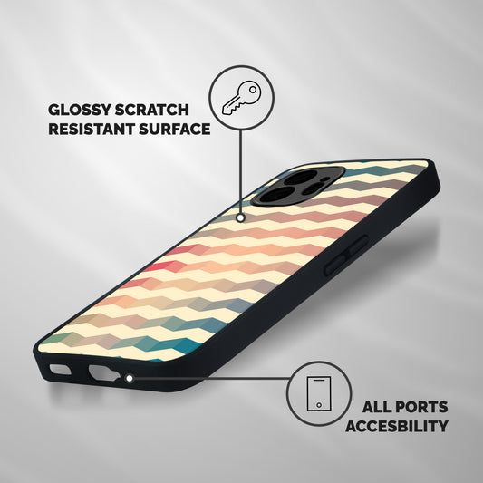 Seamless ZigZag Design Shockproof Hybrid Protection (Metal + TPU) Back Case Cover