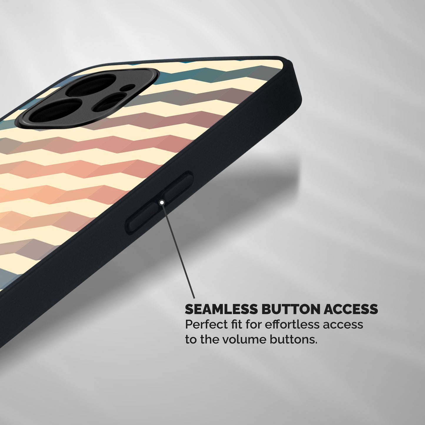 Seamless ZigZag Design Shockproof Hybrid Protection (Metal + TPU) Back Case Cover