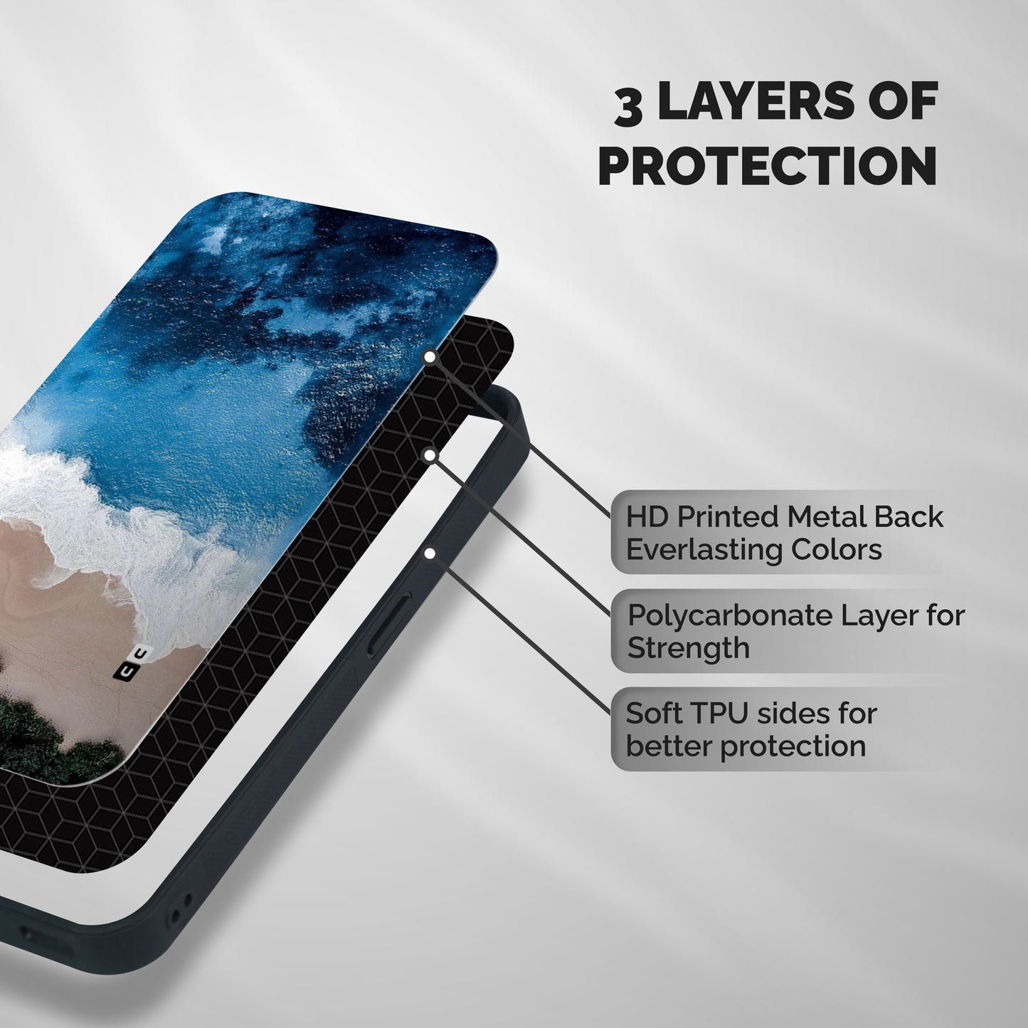 Seaside Shockproof Hybrid Protection (Metal + TPU) Back Case Cover