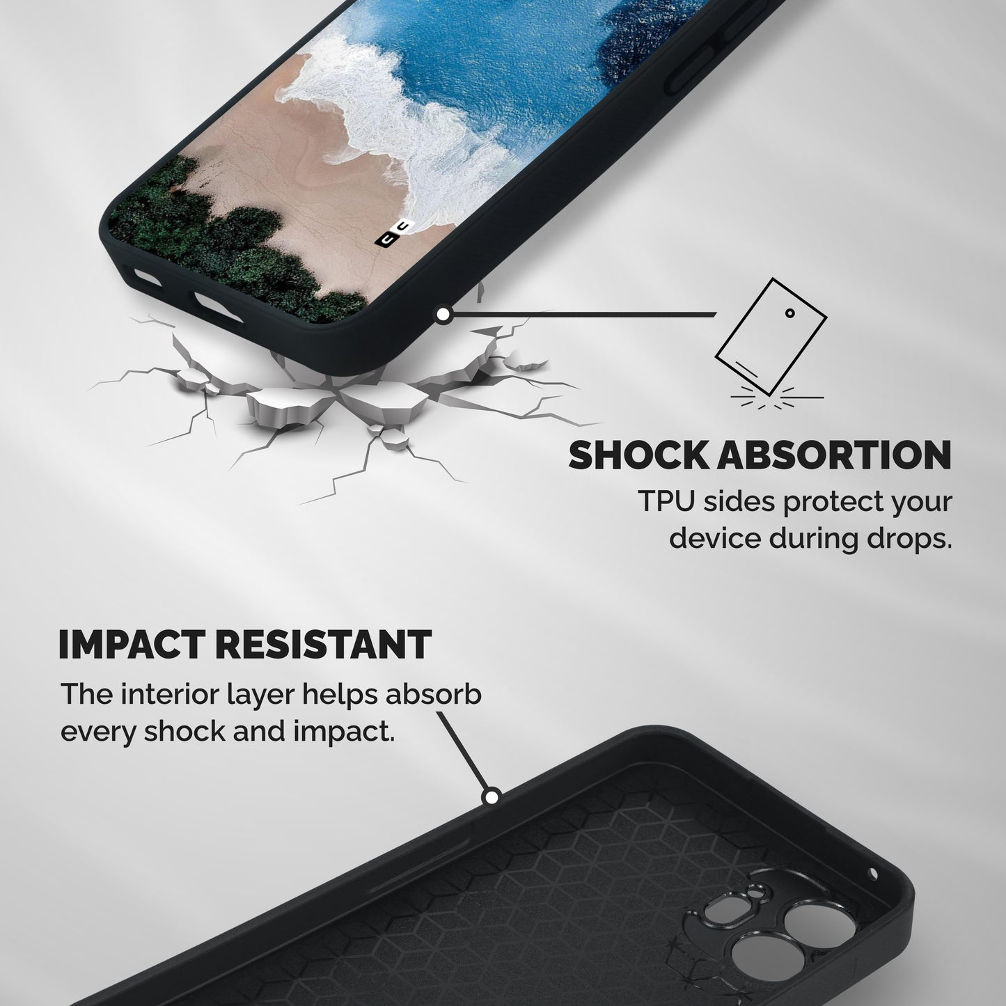 Seaside Shockproof Hybrid Protection (Metal + TPU) Back Case Cover