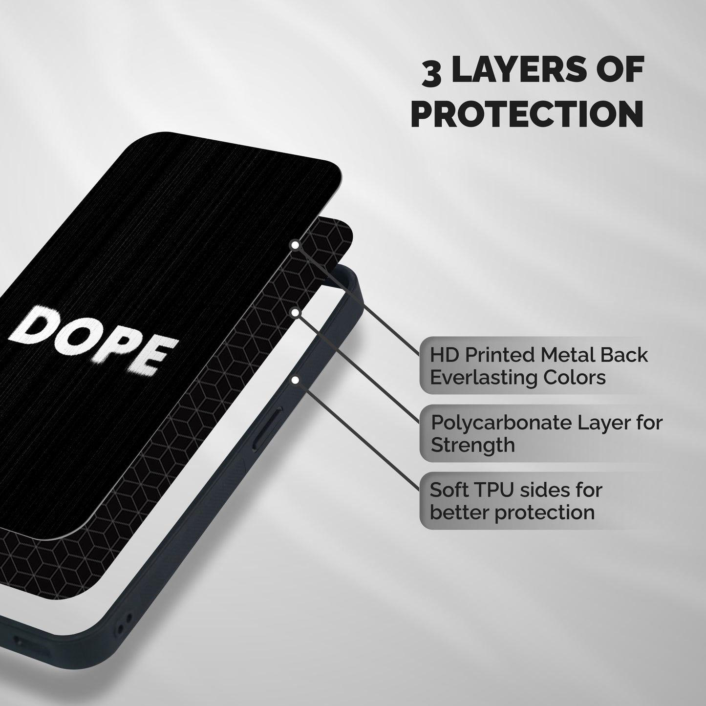 Sense Alert Shockproof Hybrid Protection (Metal + TPU) Back Case Cover