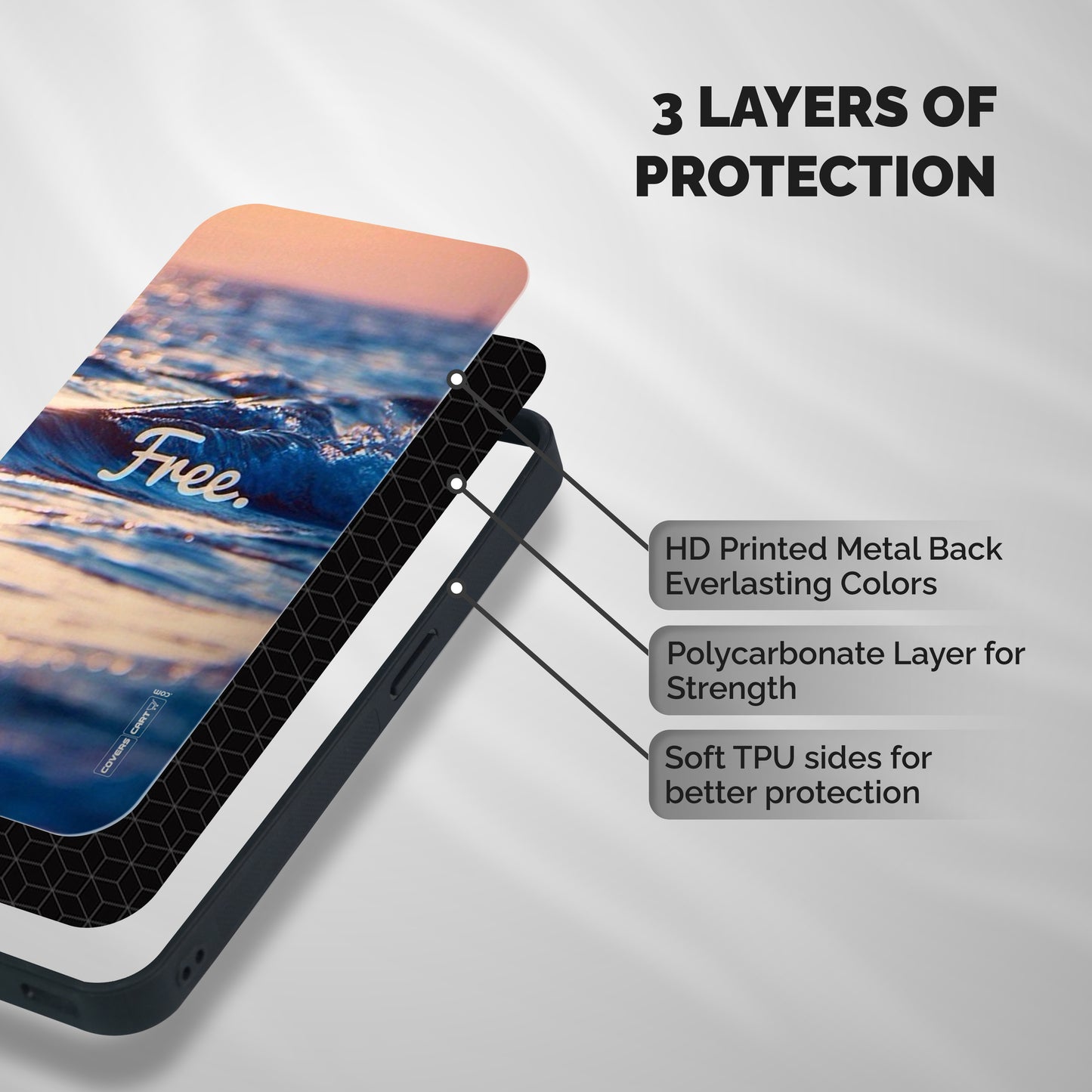 Set Yourself Free Shockproof Hybrid Protection (Metal + TPU) Back Case Cover
