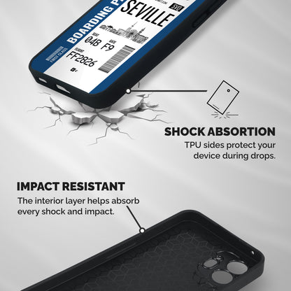 Seville Boarding Pass Shockproof Hybrid Protection (Metal + TPU) Back Case Cover