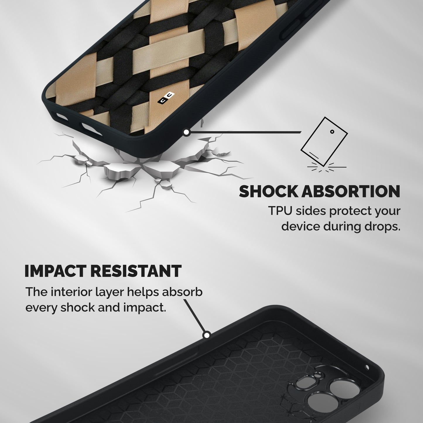 Shade Thread Shockproof Hybrid Protection (Metal + TPU) Back Case Cover