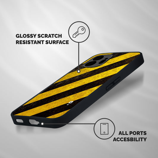 Shaded Yellow Stripes Shockproof Hybrid Protection (Metal + TPU) Back Case Cover