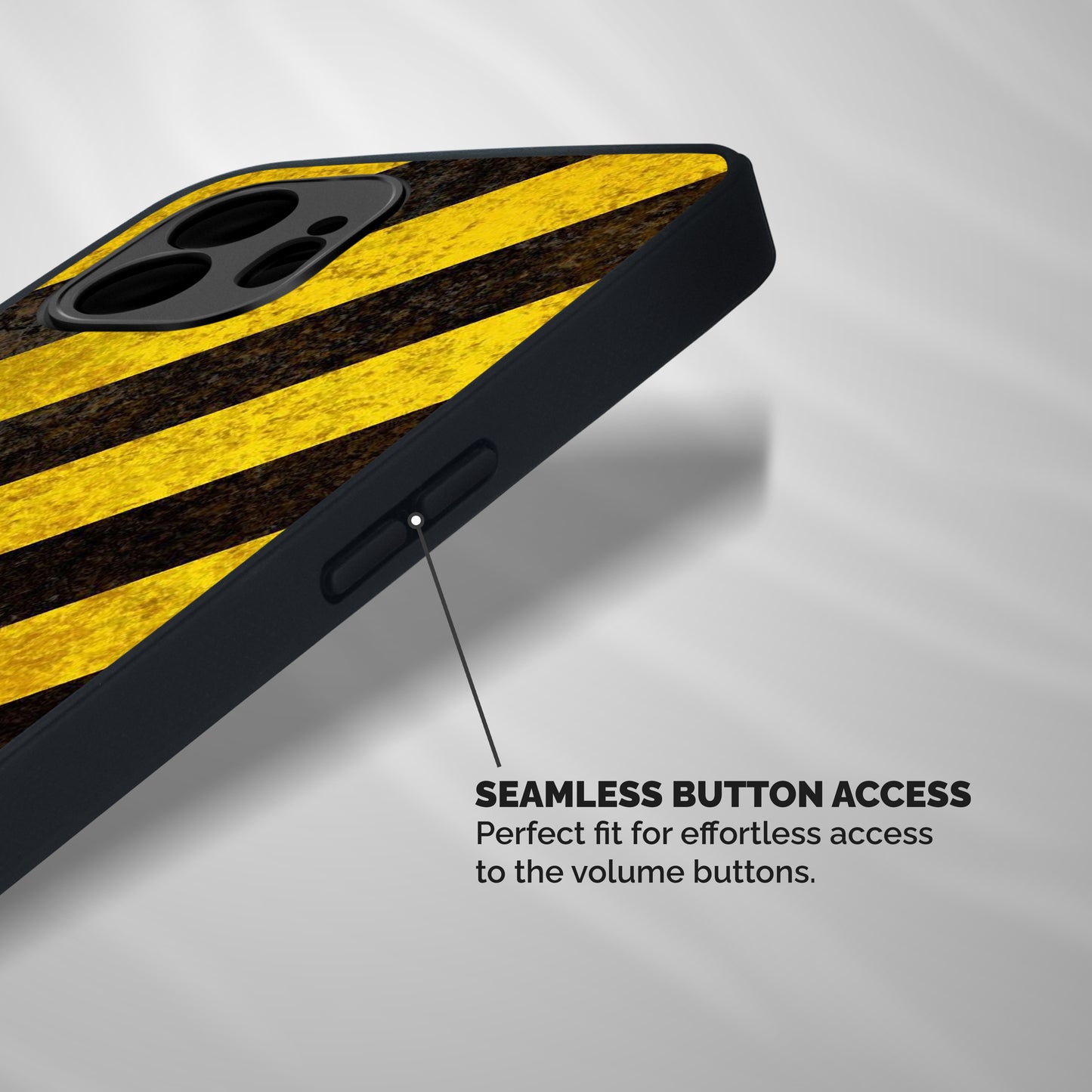 Shaded Yellow Stripes Shockproof Hybrid Protection (Metal + TPU) Back Case Cover