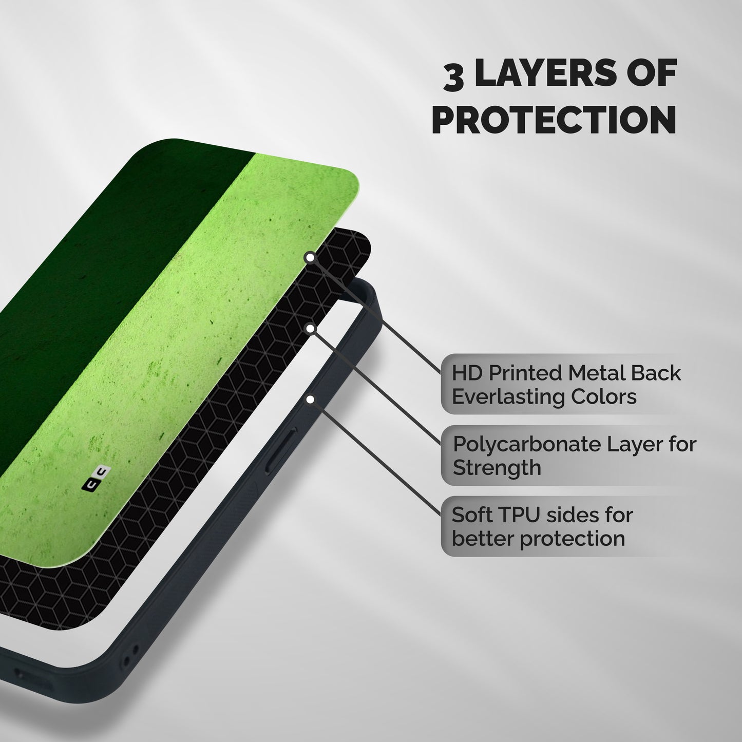Shades Half Shockproof Hybrid Protection (Metal + TPU) Back Case Cover