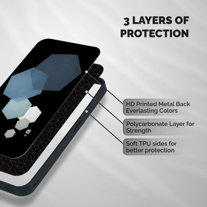 Shades Of Blue Shapes Shockproof Hybrid Protection (Metal + TPU) Back Case Cover