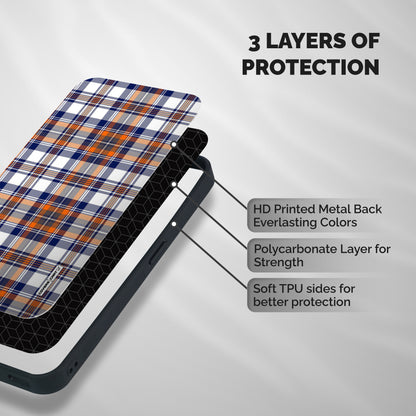 Shades Of Check Shockproof Hybrid Protection (Metal + TPU) Back Case Cover