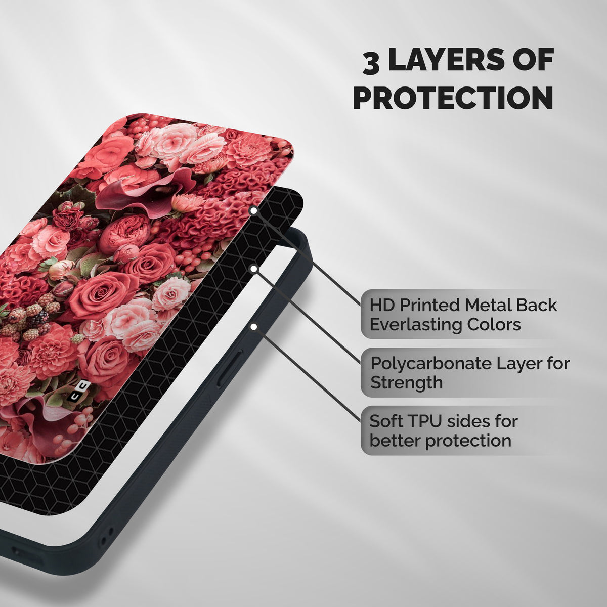 Shades Of Peach Shockproof Hybrid Protection (Metal + TPU) Back Case Cover