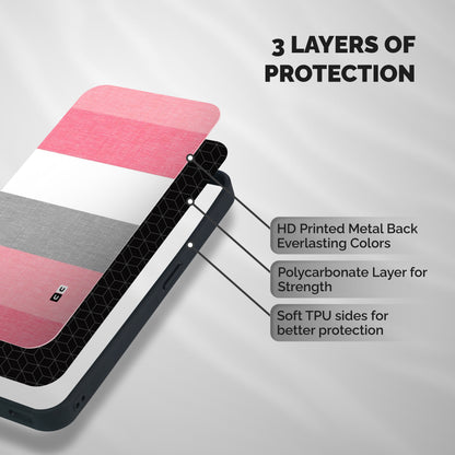 Shades Pink Stripes Shockproof Hybrid Protection (Metal + TPU) Back Case Cover