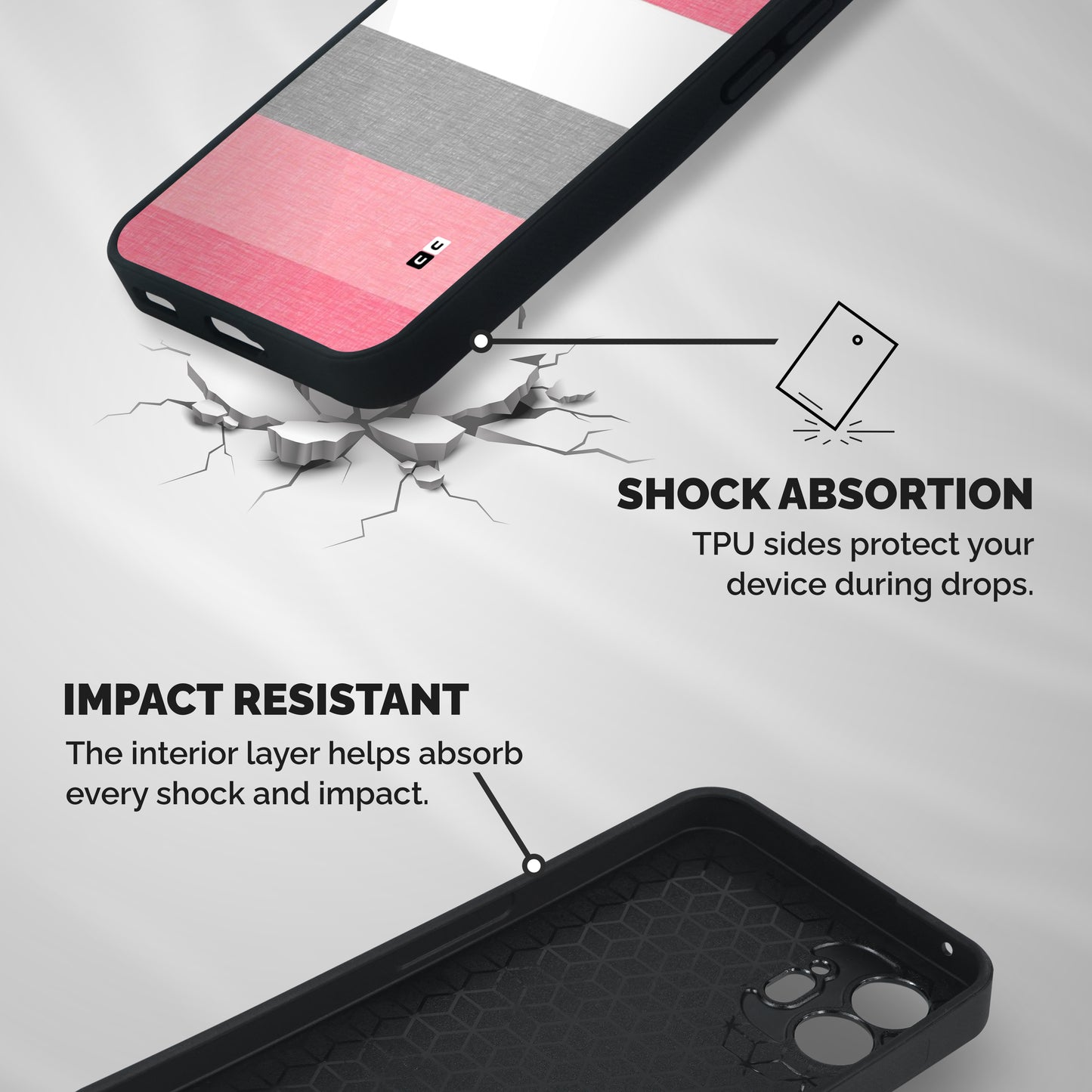 Shades Pink Stripes Shockproof Hybrid Protection (Metal + TPU) Back Case Cover