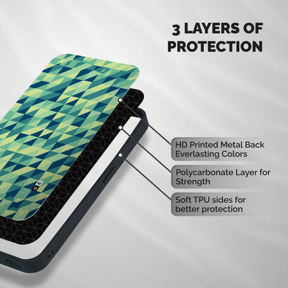 Shady Green Shockproof Hybrid Protection (Metal + TPU) Back Case Cover