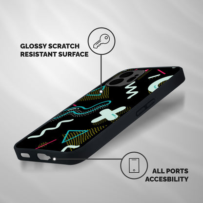 Shapes Pattern Shockproof Hybrid Protection (Metal + TPU) Back Case Cover