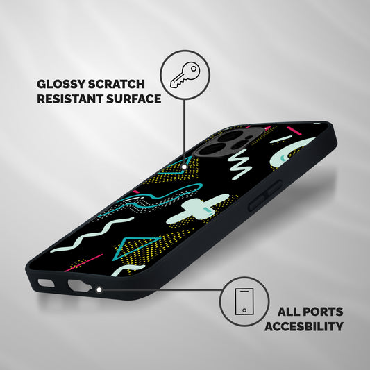 Shapes Pattern Shockproof Hybrid Protection (Metal + TPU) Back Case Cover