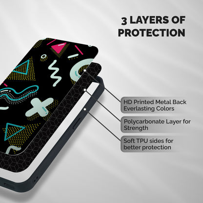Shapes Pattern Shockproof Hybrid Protection (Metal + TPU) Back Case Cover