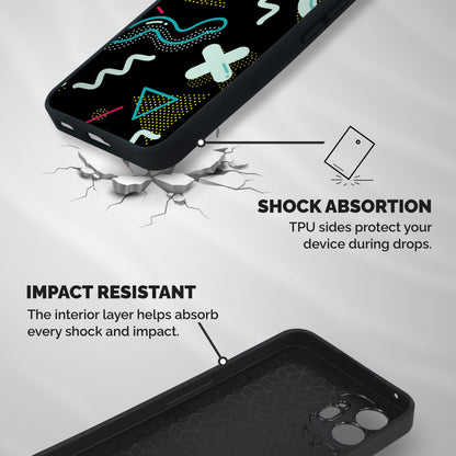 Shapes Pattern Shockproof Hybrid Protection (Metal + TPU) Back Case Cover