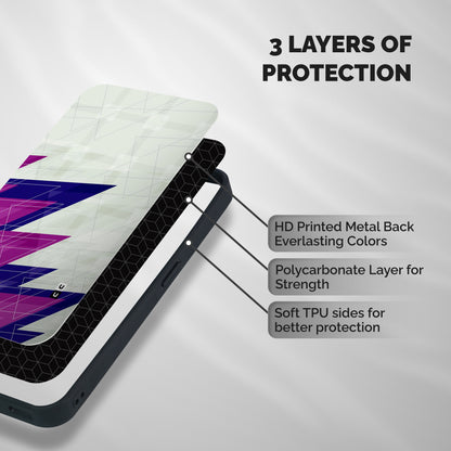 Sharp Abstract Design Shockproof Hybrid Protection (Metal + TPU) Back Case Cover