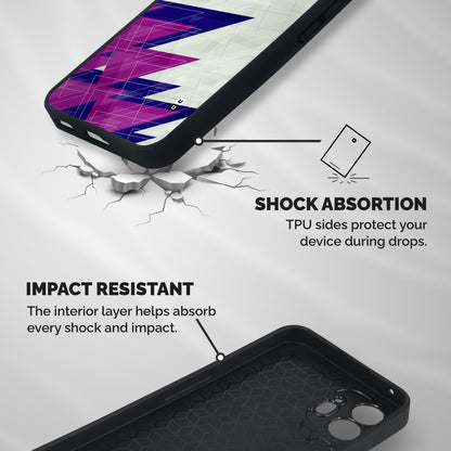 Sharp Abstract Design Shockproof Hybrid Protection (Metal + TPU) Back Case Cover