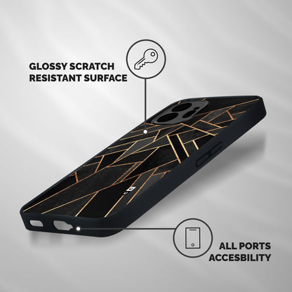 Sharp Tile Shockproof Hybrid Protection (Metal + TPU) Back Case Cover