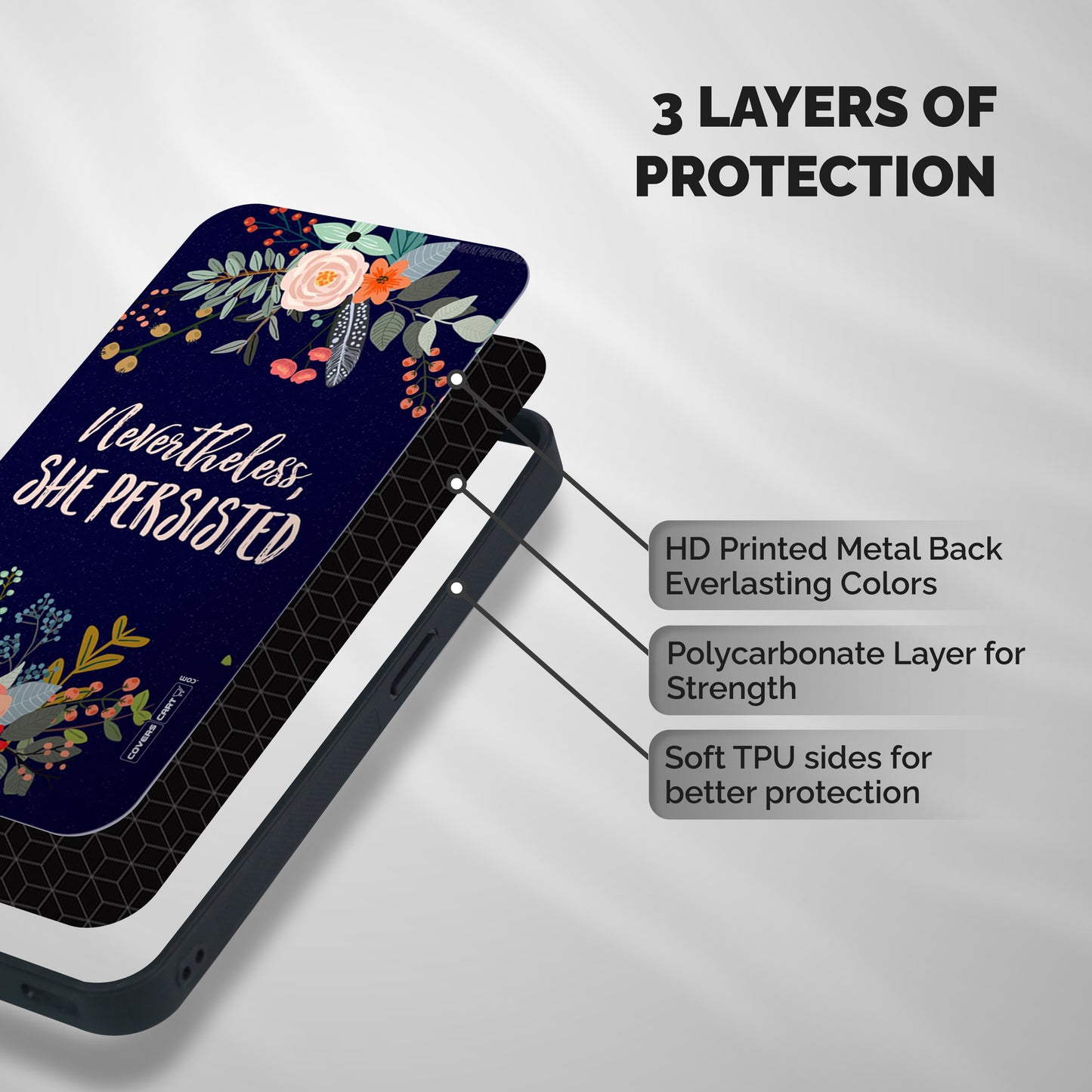 She Persisted Shockproof Hybrid Protection (Metal + TPU) Back Case Cover