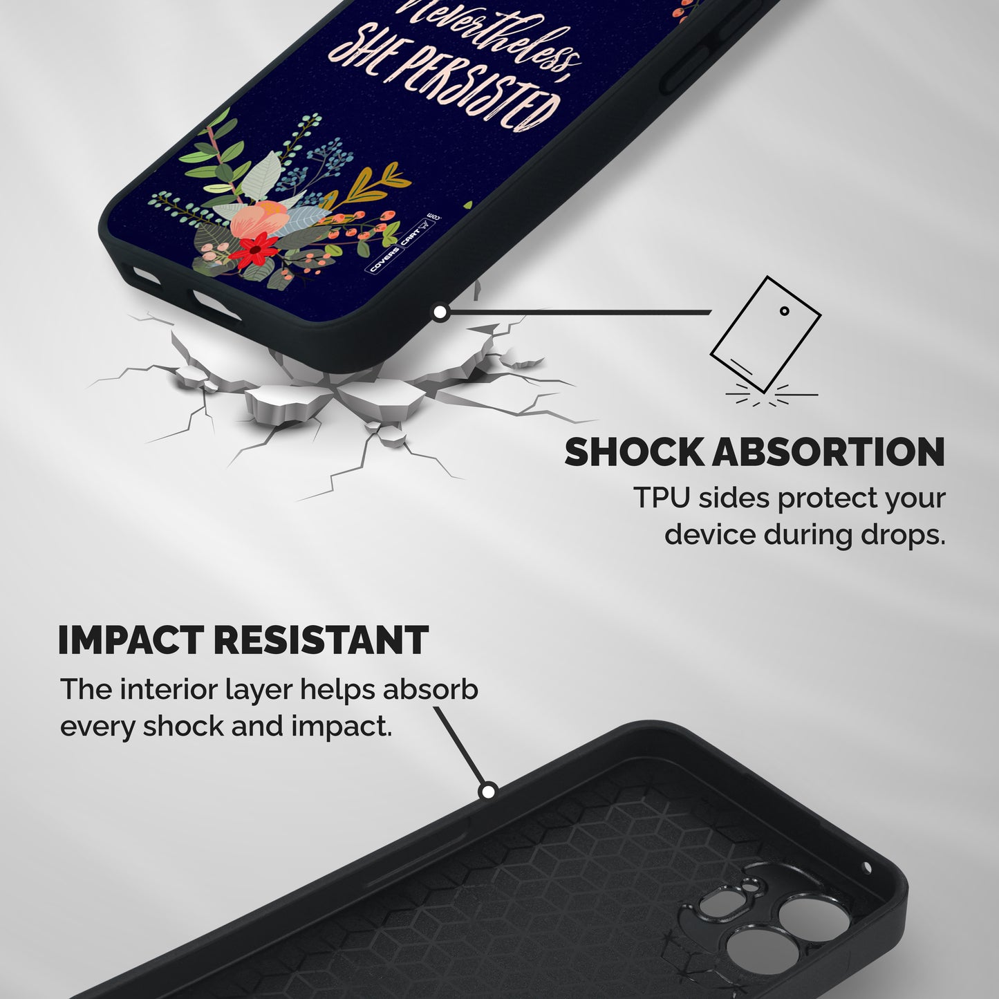 She Persisted Shockproof Hybrid Protection (Metal + TPU) Back Case Cover