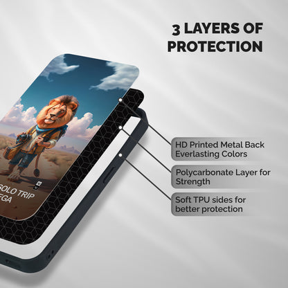 Sher Solo Trip Shockproof Hybrid Protection (Metal + TPU) Back Case Cover