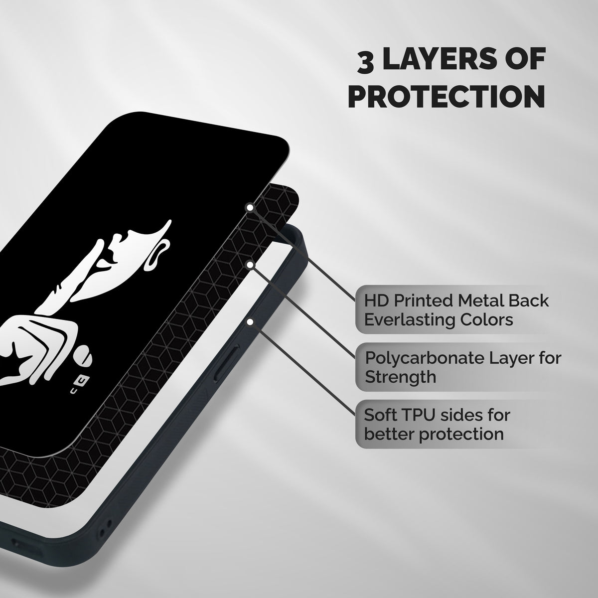 Shhh Art Shockproof Hybrid Protection (Metal + TPU) Back Case Cover