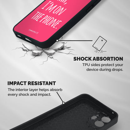 Shhh.. I M on the Phone Shockproof Hybrid Protection (Metal + TPU) Back Case Cover