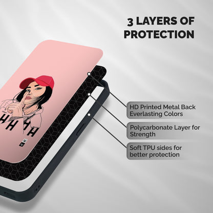 Shhhh Girl Shockproof Hybrid Protection (Metal + TPU) Back Case Cover