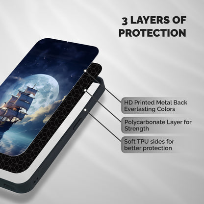 Ship InThe Dark Evening Shockproof Hybrid Protection (Metal + TPU) Back Case Cover