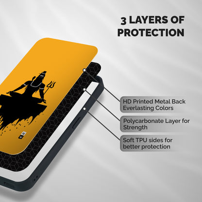Shiva Meditation Shockproof Hybrid Protection (Metal + TPU) Back Case Cover