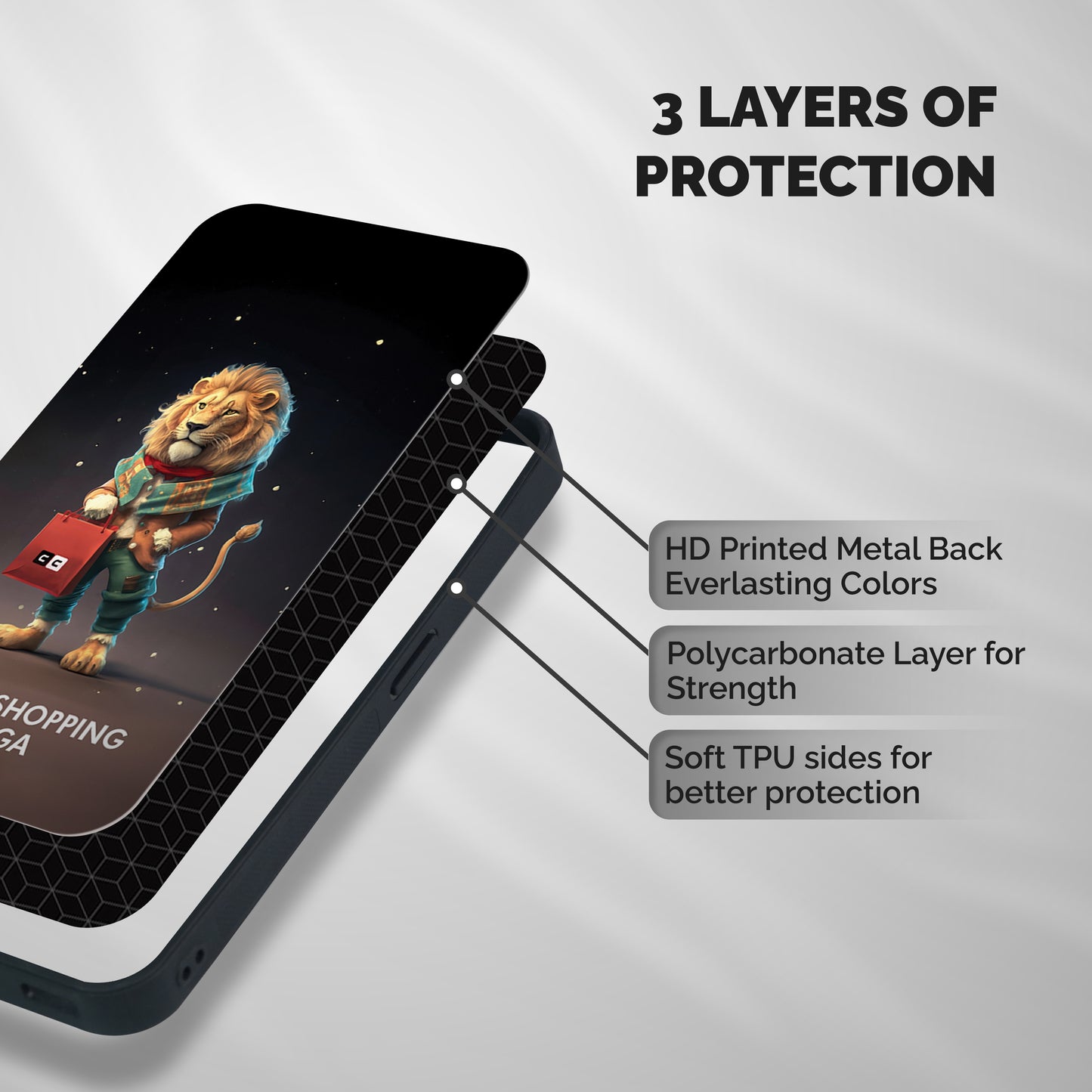 Shopping Sher Shockproof Hybrid Protection (Metal + TPU) Back Case Cover