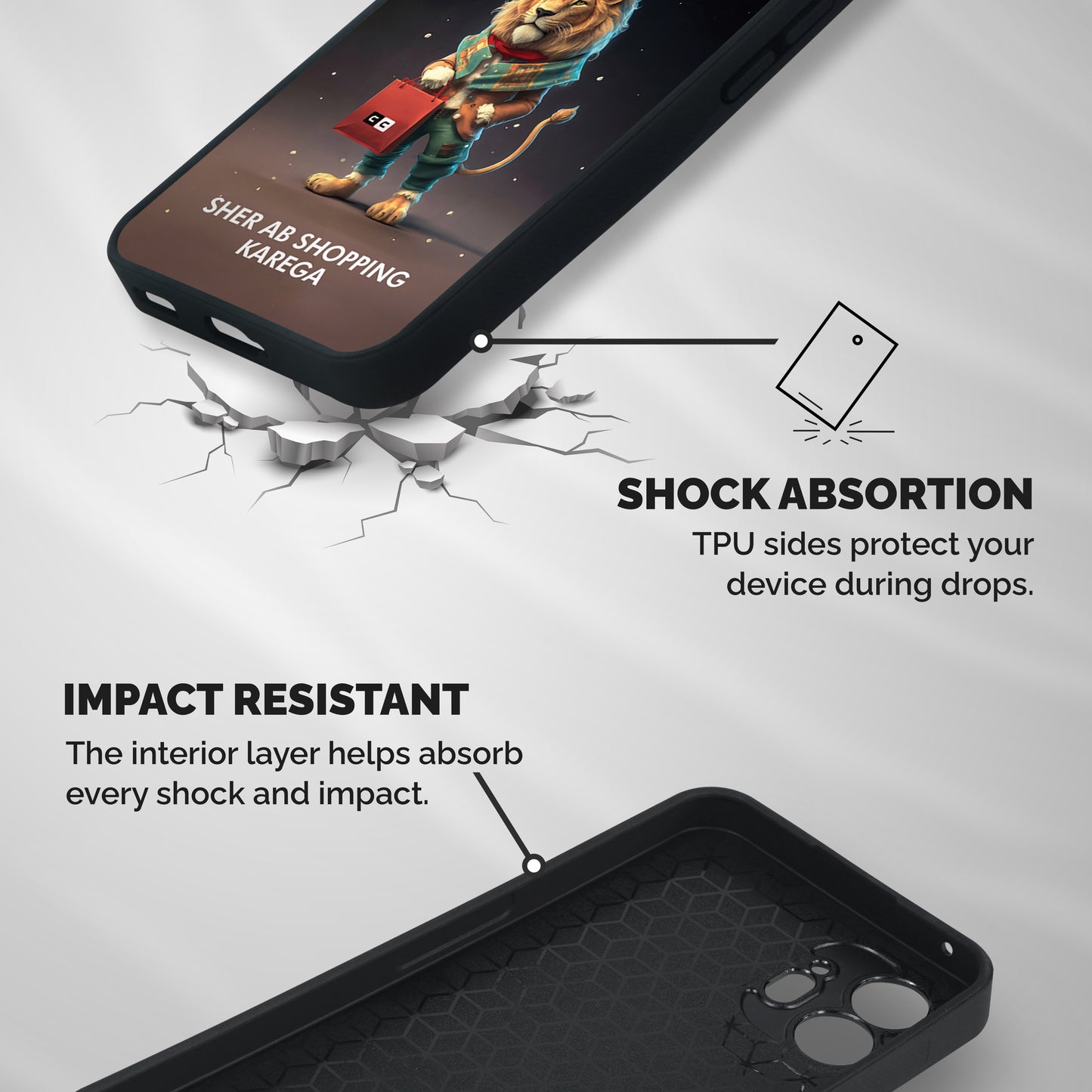 Shopping Sher Shockproof Hybrid Protection (Metal + TPU) Back Case Cover