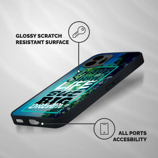 Short Life Big Dream Shockproof Hybrid Protection (Metal + TPU) Back Case Cover