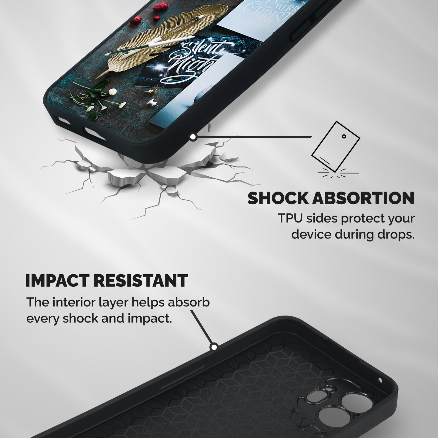 Silent Night Celebrations Shockproof Hybrid Protection (Metal + TPU) Back Case Cover