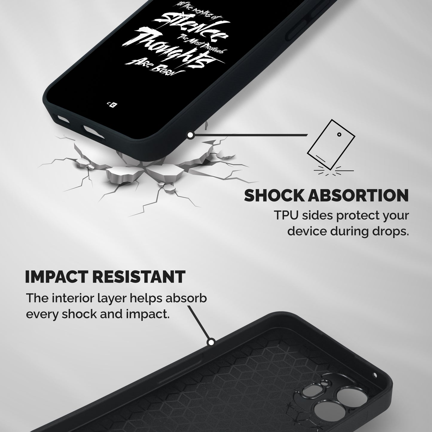 Silent Thoughts Shockproof Hybrid Protection (Metal + TPU) Back Case Cover