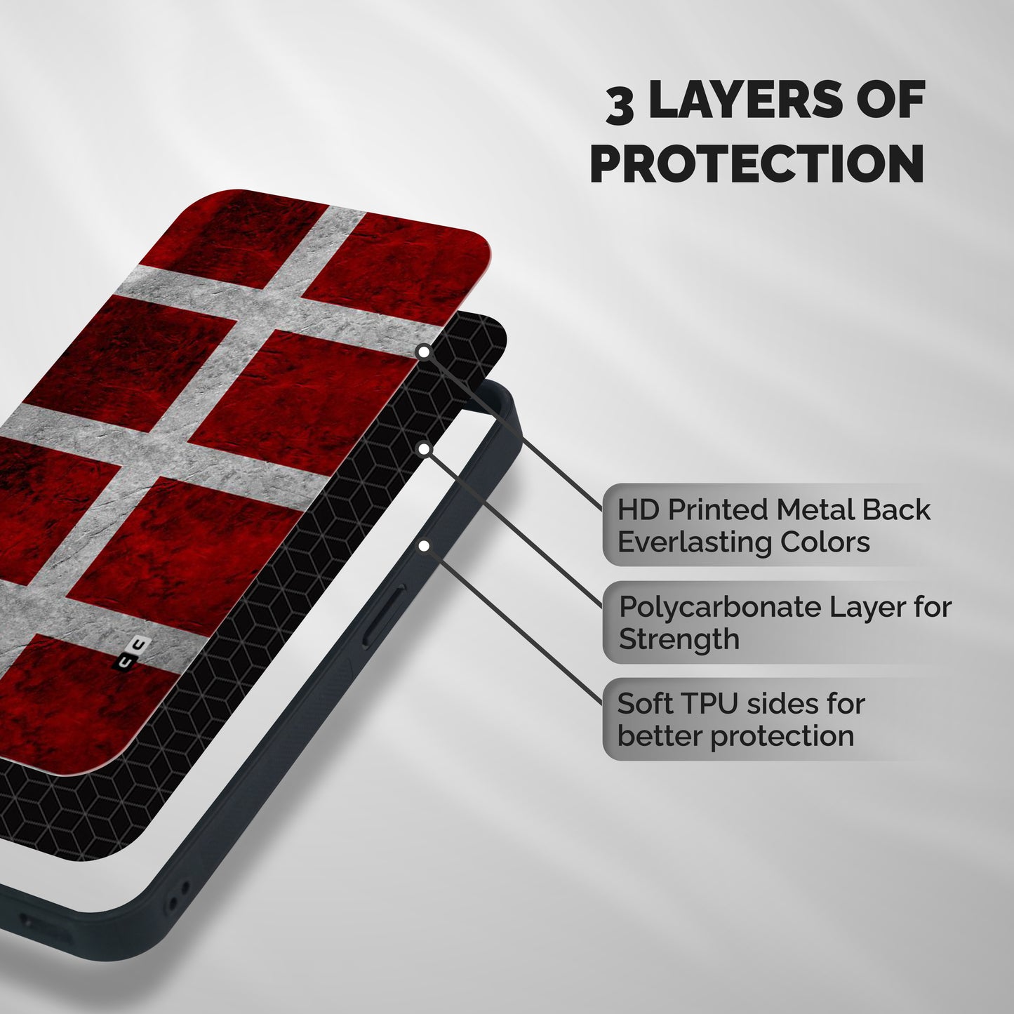 Silver Lines Shockproof Hybrid Protection (Metal + TPU) Back Case Cover