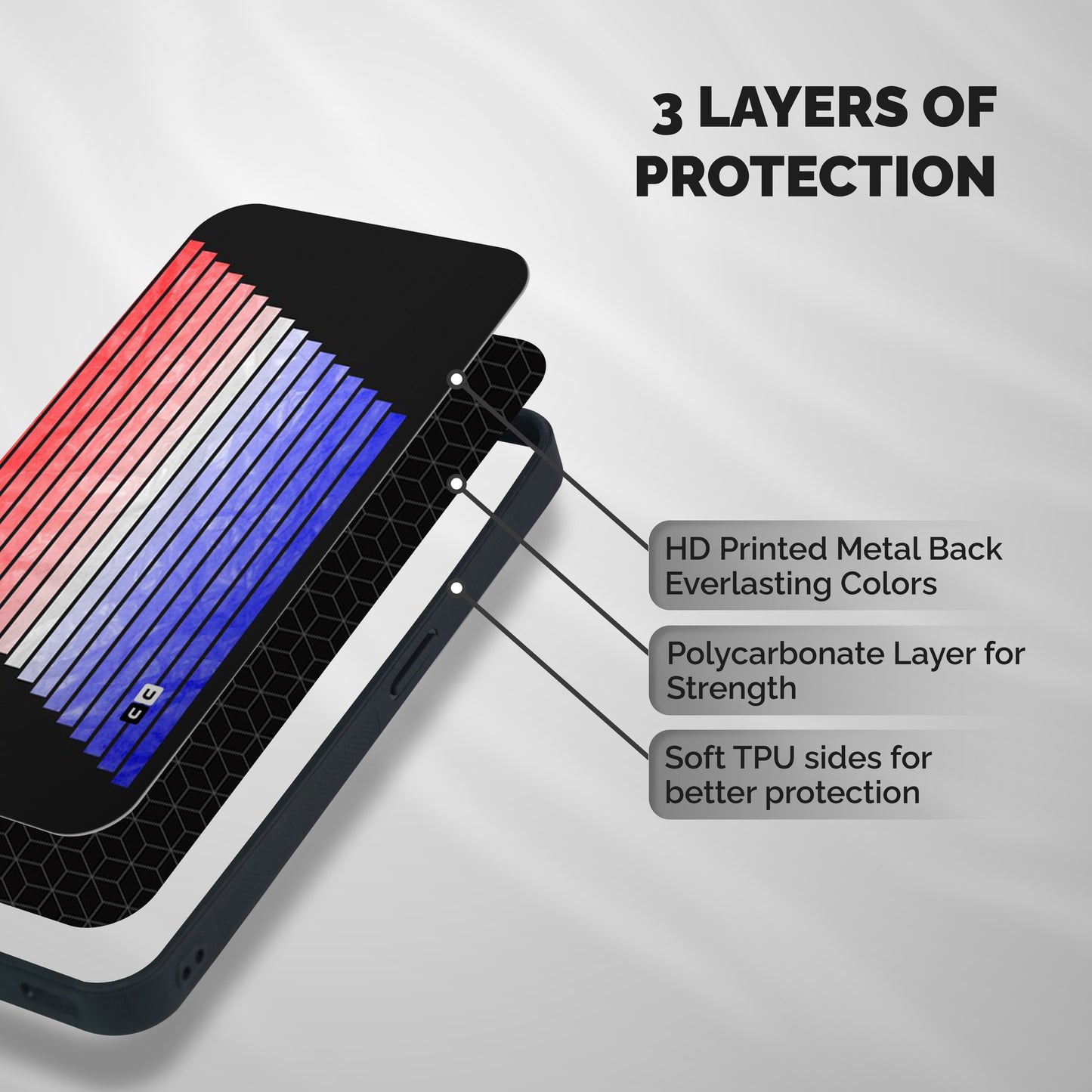 Simple Bars Shockproof Hybrid Protection (Metal + TPU) Back Case Cover