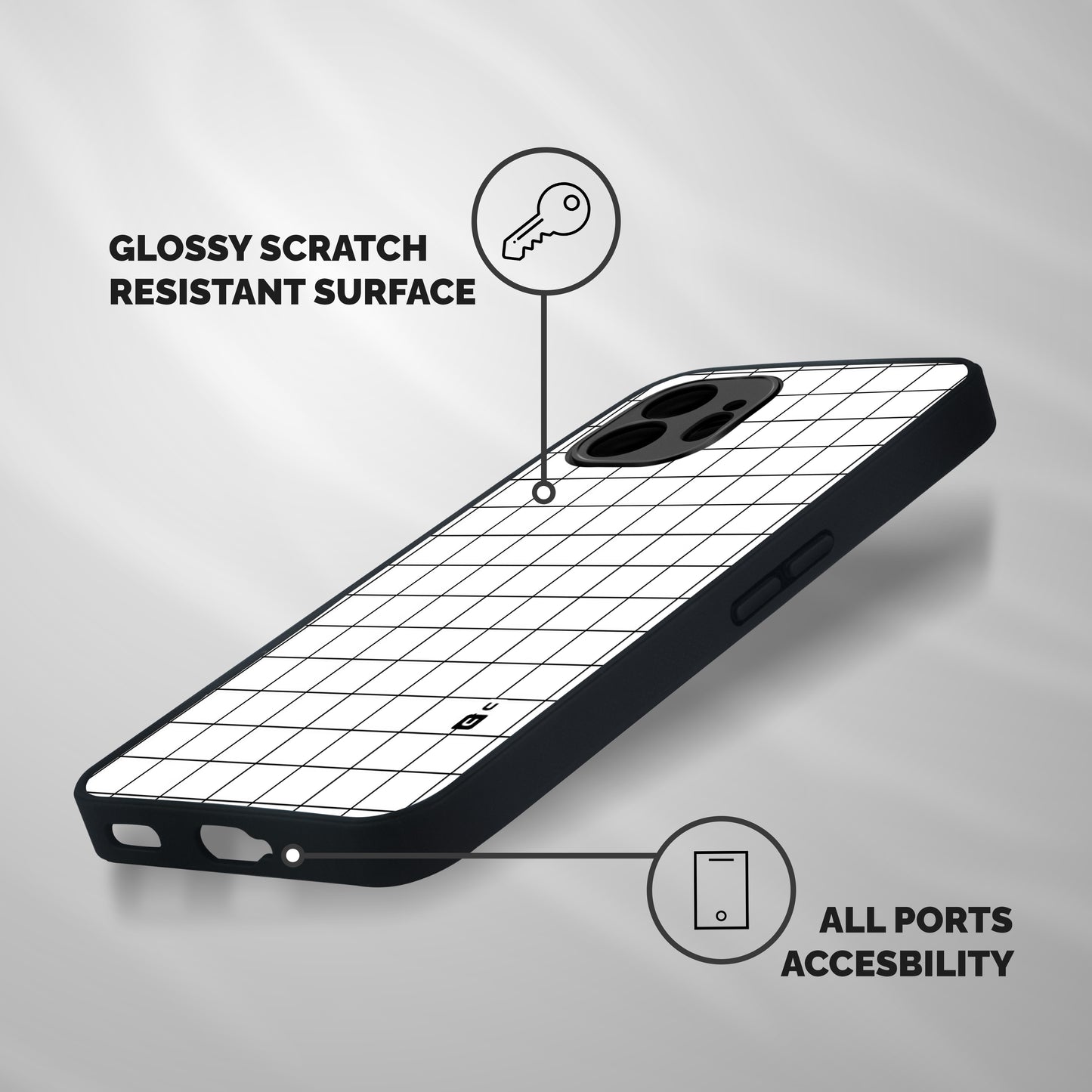 Simple Checks Shockproof Hybrid Protection (Metal + TPU) Back Case Cover