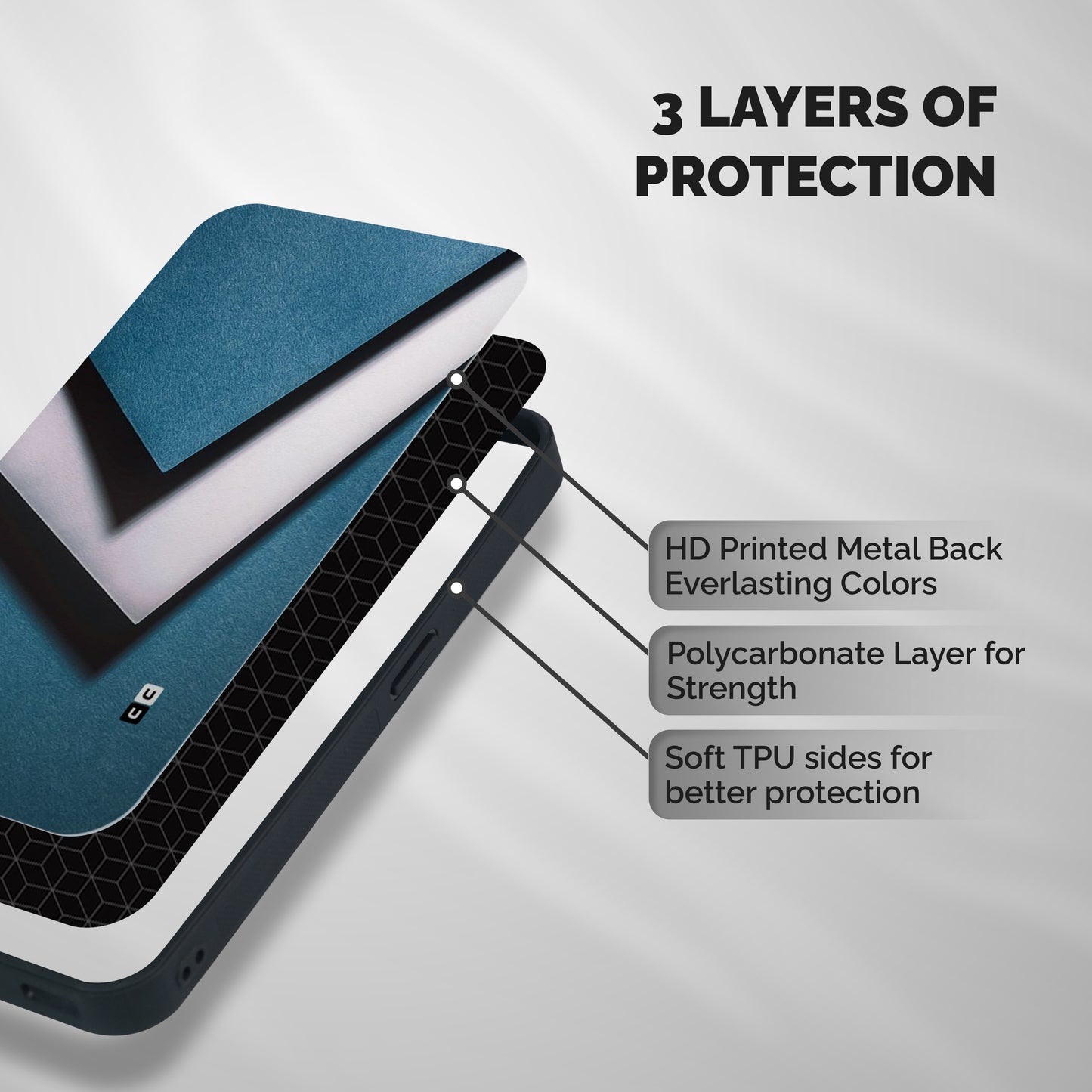 Simple Right Tick Shockproof Hybrid Protection (Metal + TPU) Back Case Cover