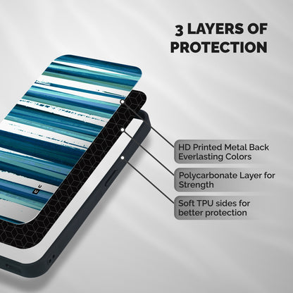 Simple Soothing Lines Shockproof Hybrid Protection (Metal + TPU) Back Case Cover