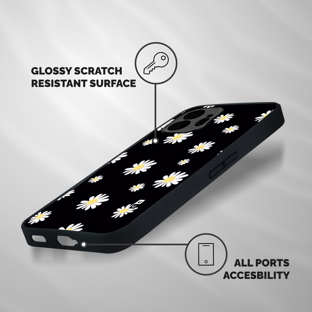Simple Sunflowers Pattern Shockproof Hybrid Protection (Metal + TPU) Back Case Cover